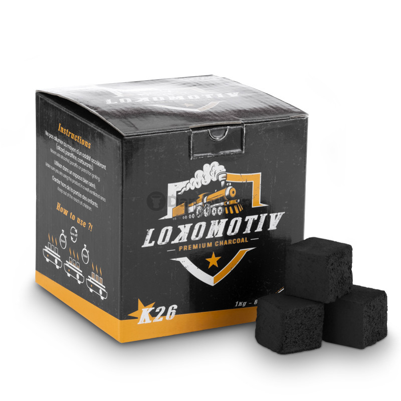 Charbon Lokomotiv K26 1Kg, le meilleur charbon chicha naturel en cube