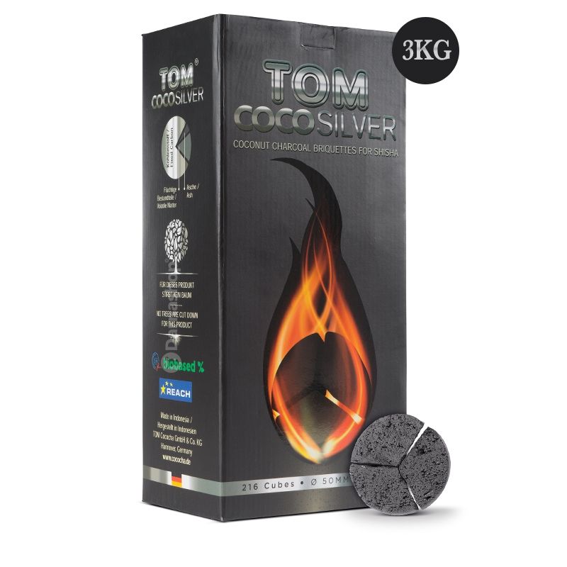Carbón de shisha especial para Kaloud Lotus Tom Cococha 3 Blocks de 3 kg.