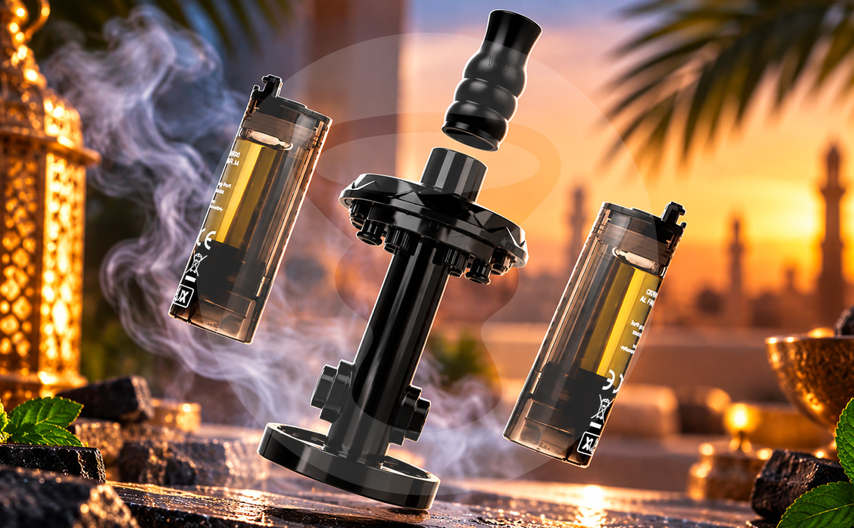 Nikotin und 2er-Pack Hyper Max Prime 50K Crown Bar Al Fakher Kartuschen