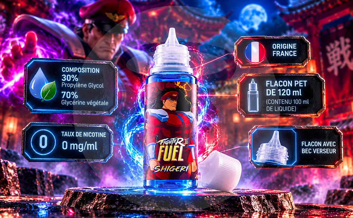 Caractéristiques techniques et format du flacon Fighter Fuel